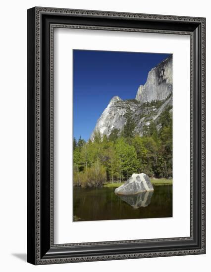 North West Face of Half Dome, and Mirror Lake, Yosemite NP, California-David Wall-Framed Photographic Print