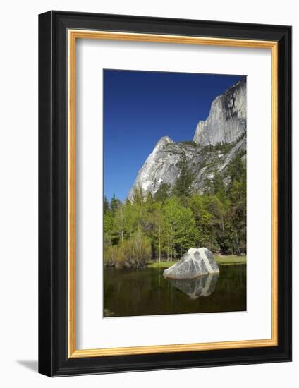 North West Face of Half Dome, and Mirror Lake, Yosemite NP, California-David Wall-Framed Photographic Print