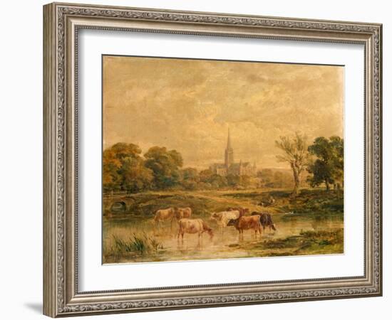 North-West Prospect of Salisbury Cathedral, Wiltshire-null-Framed Giclee Print