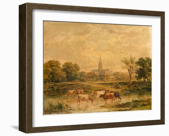 North-West Prospect of Salisbury Cathedral, Wiltshire-null-Framed Giclee Print