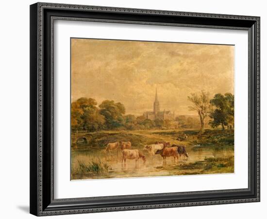 North-West Prospect of Salisbury Cathedral, Wiltshire-null-Framed Giclee Print