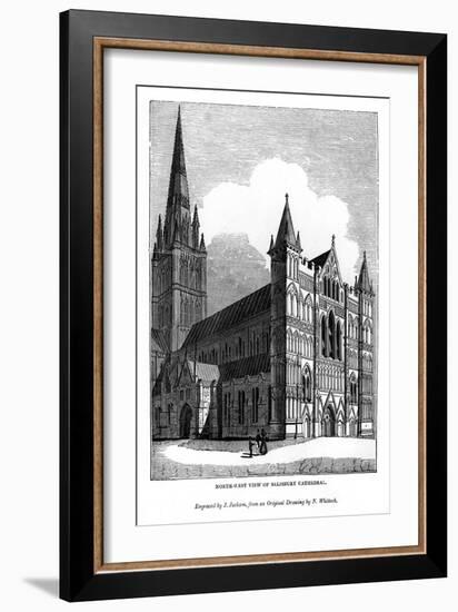 North West View of Salisbury Cathedral, 1843-J Jackson-Framed Giclee Print