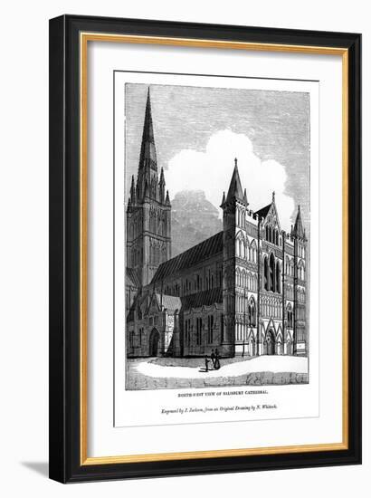 North West View of Salisbury Cathedral, 1843-J Jackson-Framed Giclee Print