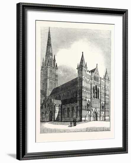 North-West View of Salisbury Cathedral-null-Framed Giclee Print