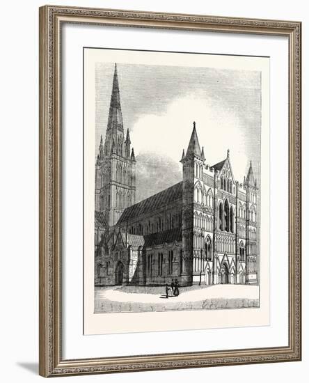 North-West View of Salisbury Cathedral-null-Framed Giclee Print