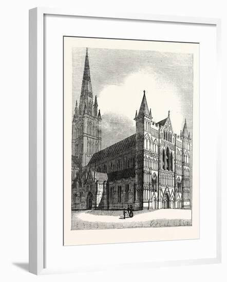 North-West View of Salisbury Cathedral-null-Framed Giclee Print