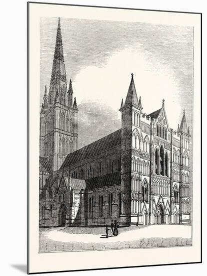North-West View of Salisbury Cathedral-null-Mounted Giclee Print