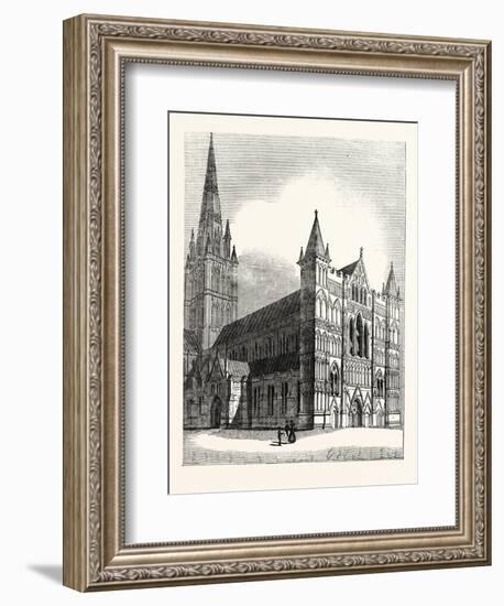 North-West View of Salisbury Cathedral-null-Framed Giclee Print