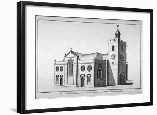 North-West View of the Church of St Mary, Whitechapel, London, C1800-Benjamin Cole-Framed Giclee Print