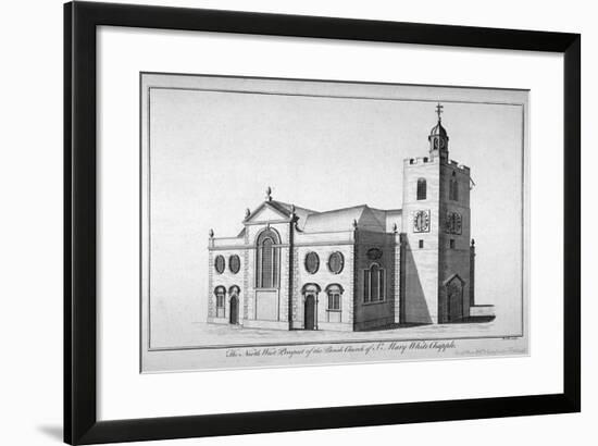 North-West View of the Church of St Mary, Whitechapel, London, C1800-Benjamin Cole-Framed Giclee Print