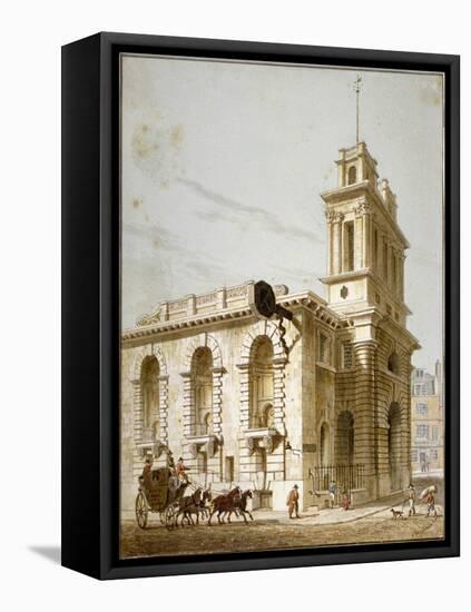 North-West View of the Church of St Mary Woolnoth, City of London, 1812-George Shepherd-Framed Premier Image Canvas