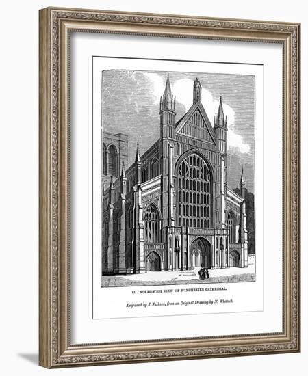 North West View of Winchester Cathedral, 1843-J Jackson-Framed Giclee Print