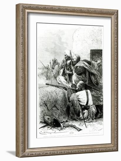 North-Western Afghan Mountain Troops Fighting Against the British, Engraved by H. Koch-Emile Antoine Bayard-Framed Giclee Print