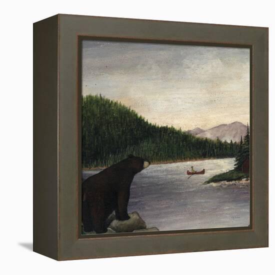 North Woods Bear II-David Cater Brown-Framed Stretched Canvas