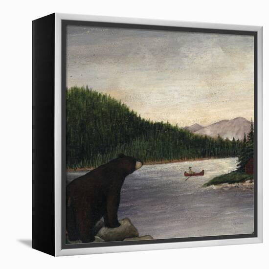 North Woods Bear II-David Cater Brown-Framed Stretched Canvas