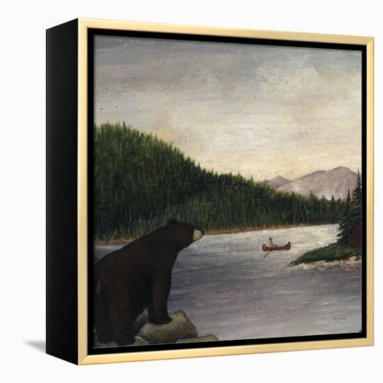 North Woods Bear II-David Cater Brown-Framed Stretched Canvas