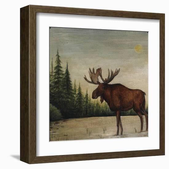 North Woods Moose II-David Cater Brown-Framed Art Print