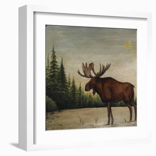 North Woods Moose II-David Cater Brown-Framed Art Print