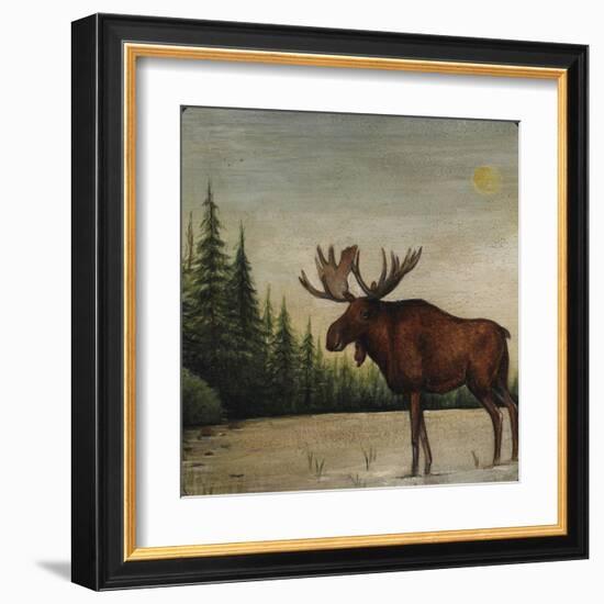 North Woods Moose II-David Cater Brown-Framed Art Print