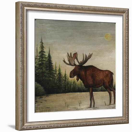 North Woods Moose II-David Cater Brown-Framed Art Print