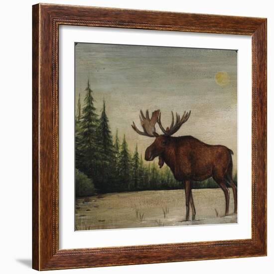 North Woods Moose II-David Cater Brown-Framed Art Print