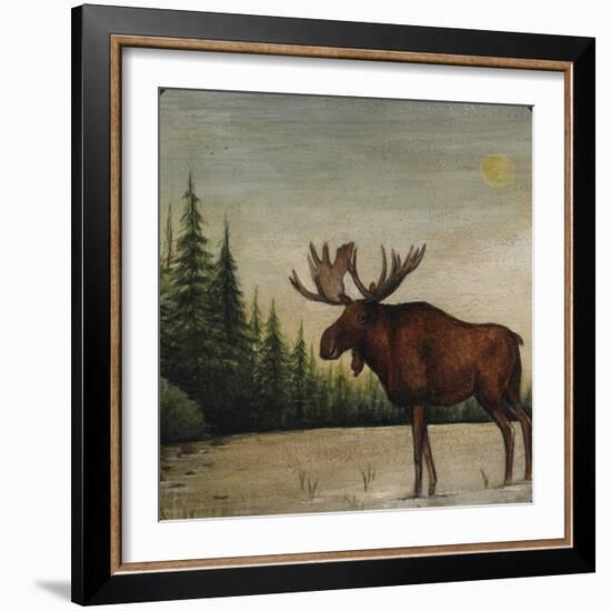 North Woods Moose II-David Cater Brown-Framed Art Print