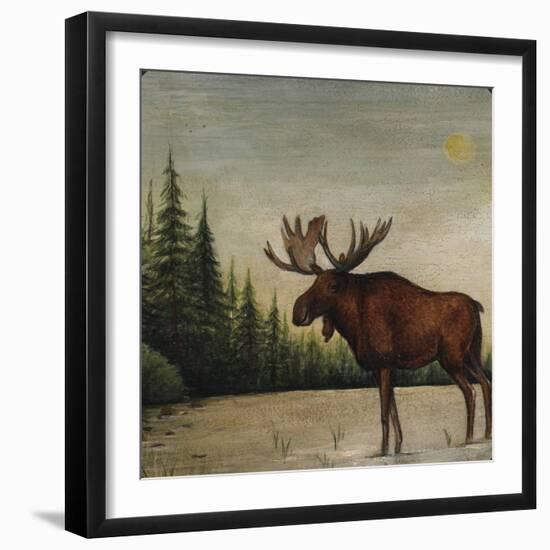 North Woods Moose II-David Cater Brown-Framed Art Print