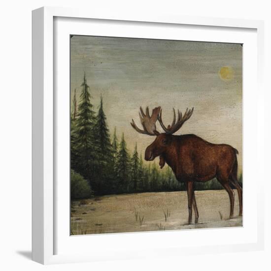 North Woods Moose II-David Cater Brown-Framed Art Print