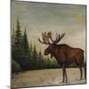 North Woods Moose II-David Cater Brown-Mounted Art Print
