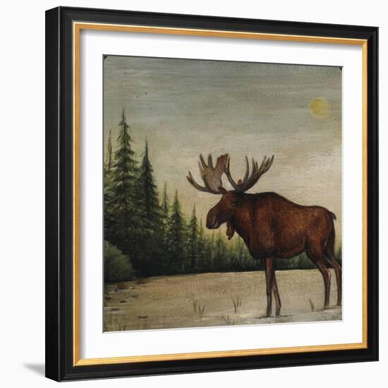 North Woods Moose II-David Cater Brown-Framed Art Print