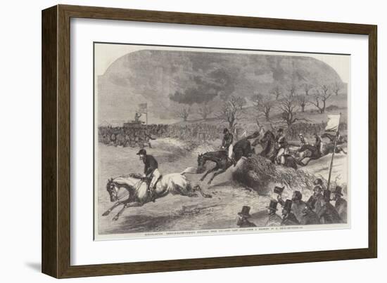 Northampton Steeplechases, Grand Military Gold Cup, the Last Leap-Harrison William Weir-Framed Giclee Print