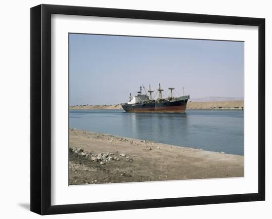 Northbound Ship, Suez Canal, Egypt, North Africa, Africa-Jack Jackson-Framed Photographic Print