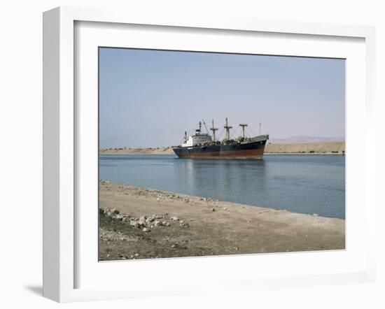 Northbound Ship, Suez Canal, Egypt, North Africa, Africa-Jack Jackson-Framed Photographic Print