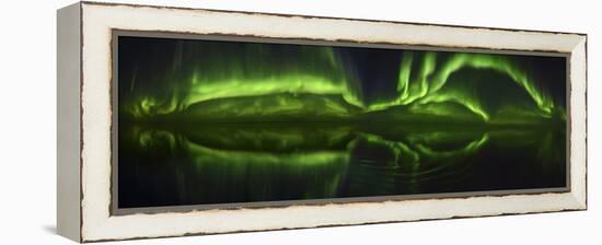 Northen Lights (Aurora Borealis) over the ocean, Canada-Raul Touzon-Framed Premier Image Canvas