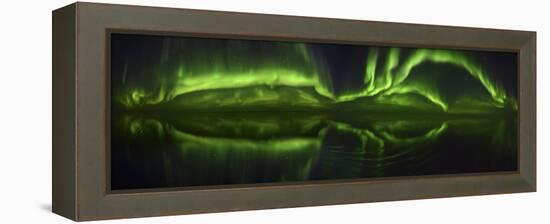 Northen Lights (Aurora Borealis) over the ocean, Canada-Raul Touzon-Framed Premier Image Canvas