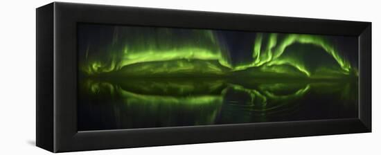 Northen Lights (Aurora Borealis) over the ocean, Canada-Raul Touzon-Framed Premier Image Canvas