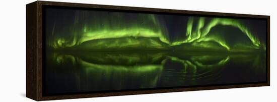 Northen Lights (Aurora Borealis) over the ocean, Canada-Raul Touzon-Framed Premier Image Canvas