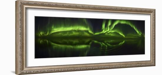 Northen Lights (Aurora Borealis) over the ocean, Canada-Raul Touzon-Framed Photographic Print