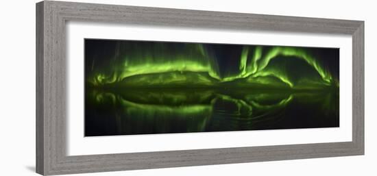 Northen Lights (Aurora Borealis) over the ocean, Canada-Raul Touzon-Framed Photographic Print