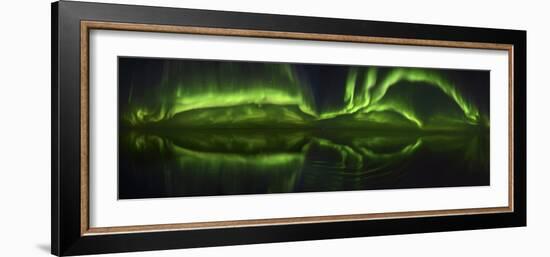 Northen Lights (Aurora Borealis) over the ocean, Canada-Raul Touzon-Framed Photographic Print