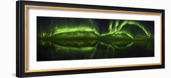 Northen Lights (Aurora Borealis) over the ocean, Canada-Raul Touzon-Framed Photographic Print