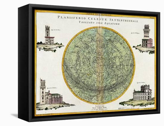 Northern Celestial Planisphere, 1777-Science Source-Framed Premier Image Canvas