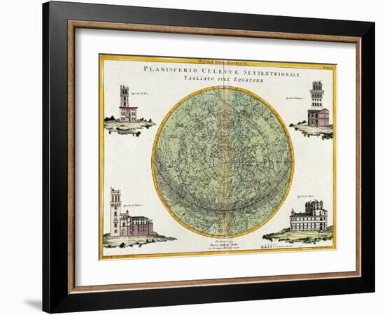 Northern Celestial Planisphere, 1777-Science Source-Framed Giclee Print