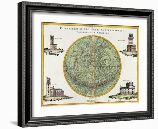 Northern Celestial Planisphere, 1777-Science Source-Framed Giclee Print