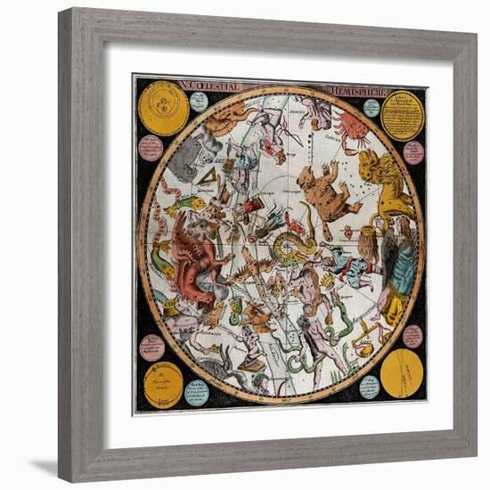 Northern Celestial Planisphere, 1790-Science Source-Framed Giclee Print