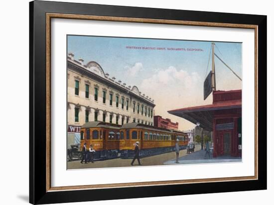 Northern Electric Rail Depot - Sacramento, CA-Lantern Press-Framed Art Print