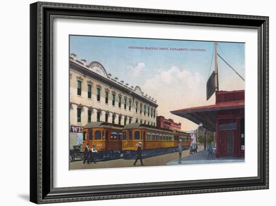 Northern Electric Rail Depot - Sacramento, CA-Lantern Press-Framed Art Print