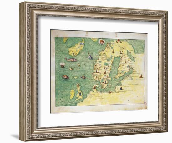 Northern Europe, from Atlas of the World in Thirty-Three Maps, 1553-Battista Agnese-Framed Giclee Print