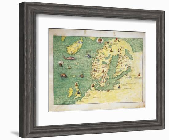 Northern Europe, from Atlas of the World in Thirty-Three Maps, 1553-Battista Agnese-Framed Giclee Print