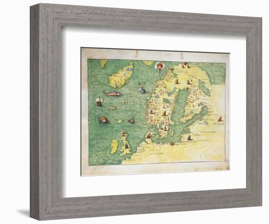 Northern Europe, from Atlas of the World in Thirty-Three Maps, 1553-Battista Agnese-Framed Giclee Print